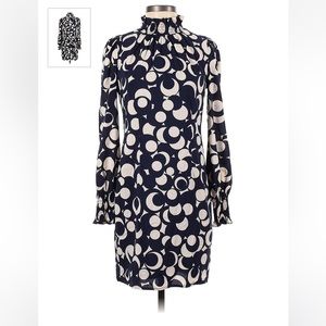 Donna Morgan Dress Long Sleeve Navy/Cream Size 8 NWT